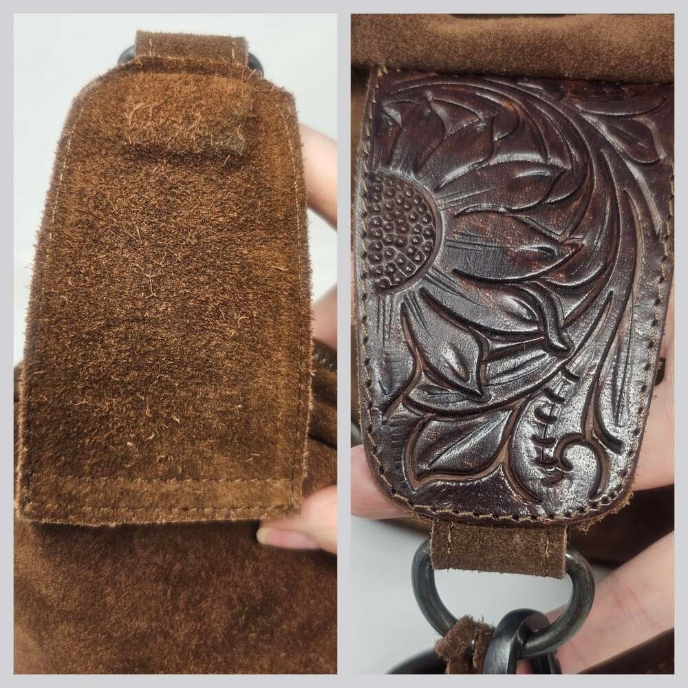 Shyanne Women's Hallie Hairon Leather Suede Crossbody Sling Bag Cowgirl - Picture 7 of 10